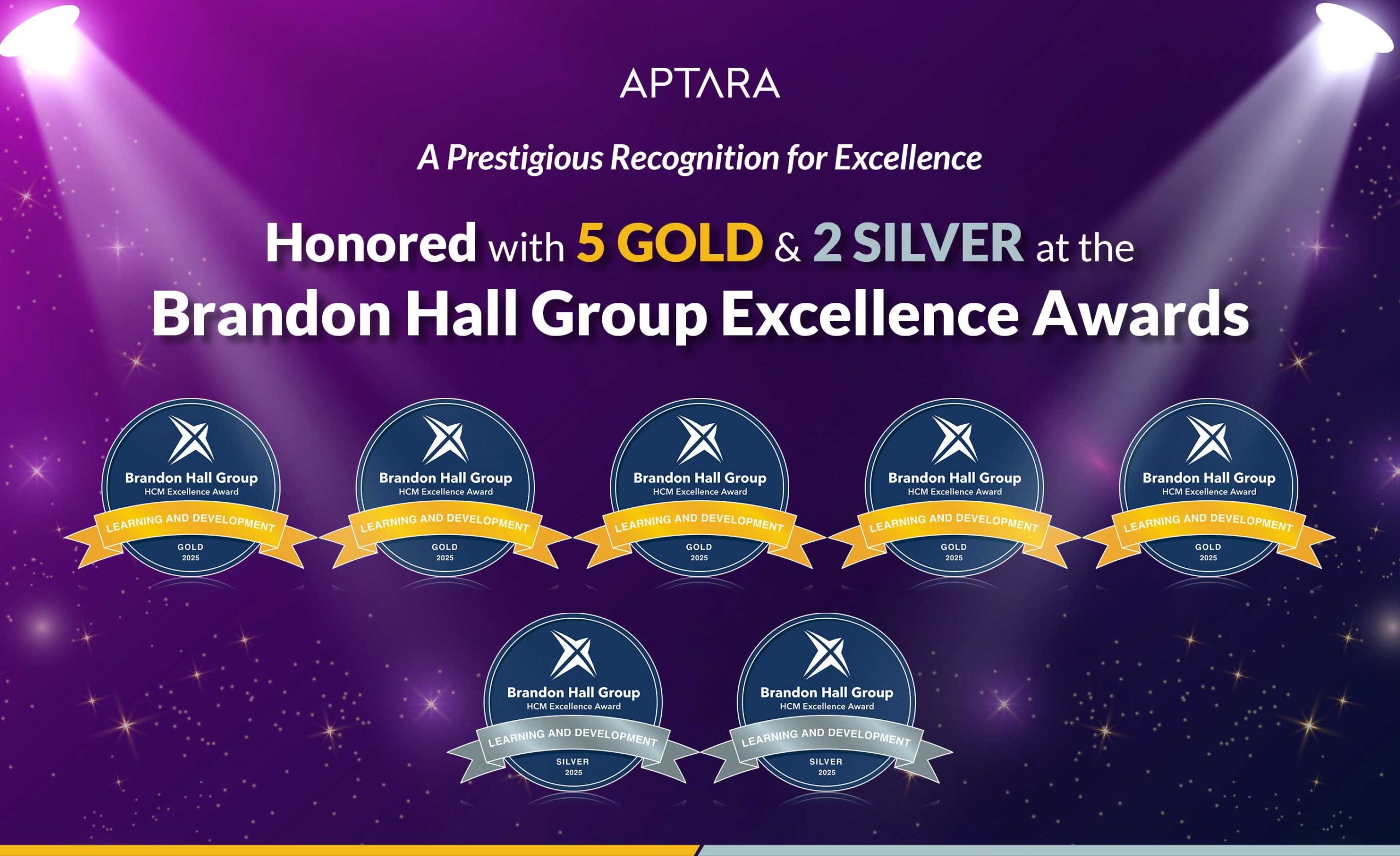 Aptara Honored with 5 Gold & 2 Silver at the Brandon Hall Group Excellence Awards
